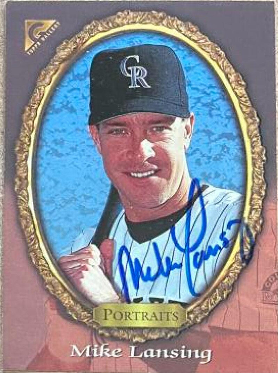 Mike Lansing Signed 1998 Topps Gallery Baseball Card - Colorado Rockies