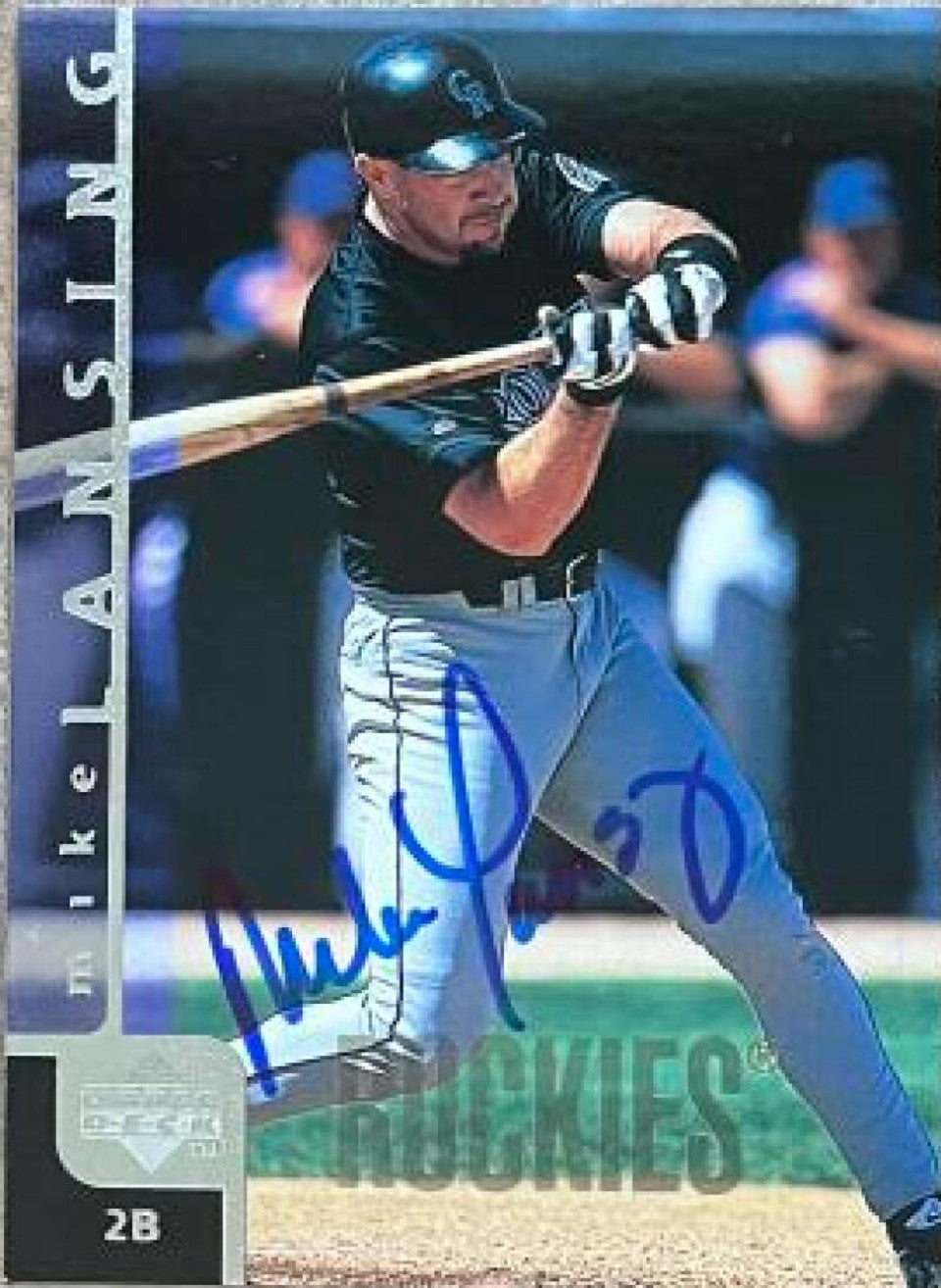 Mike Lansing Signed 1998 Upper Deck Baseball Card - Colorado Rockies