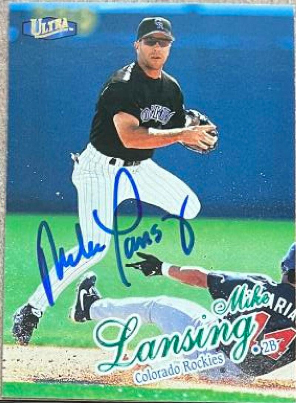 Mike Lansing Signed 1998 Fleer Ultra Baseball Card - Colorado Rockies