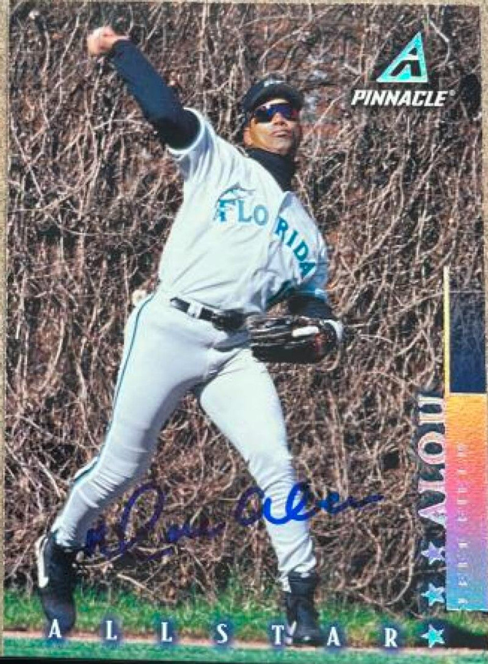 Moises Alou Signed 1998 Pinnacle Baseball Card - Florida Marlins