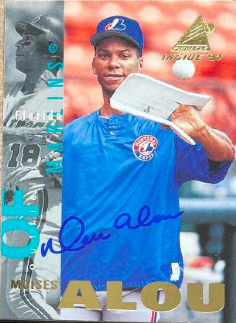 Moises Alou Signed 1997 Pinnacle Inside Baseball Card - Florida Marlins