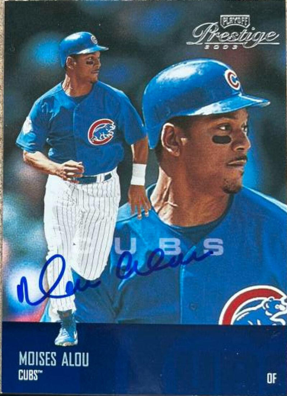 Moises Alou Signed 2003 Playoff Prestige Baseball Card - Chicago Cubs