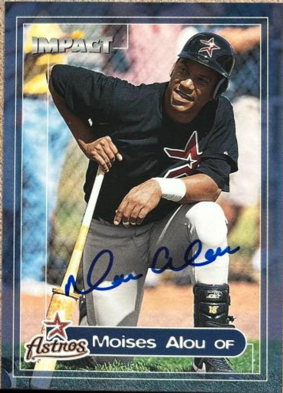 Moises Alou Signed 2000 Fleer Impact Baseball Card - Houston Astros