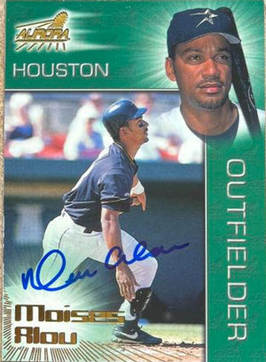 Moises Alou Signed 1998 Pacific Aurora Baseball Card - Houston Astros