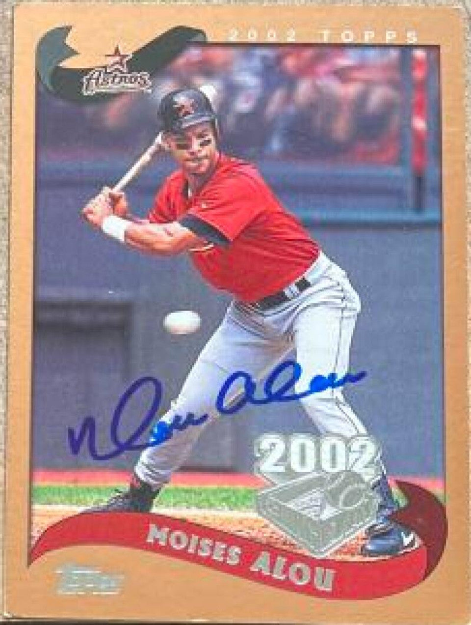 Moises Alou Signed 2002 Topps Opening Day Baseball Card - Houston Astros