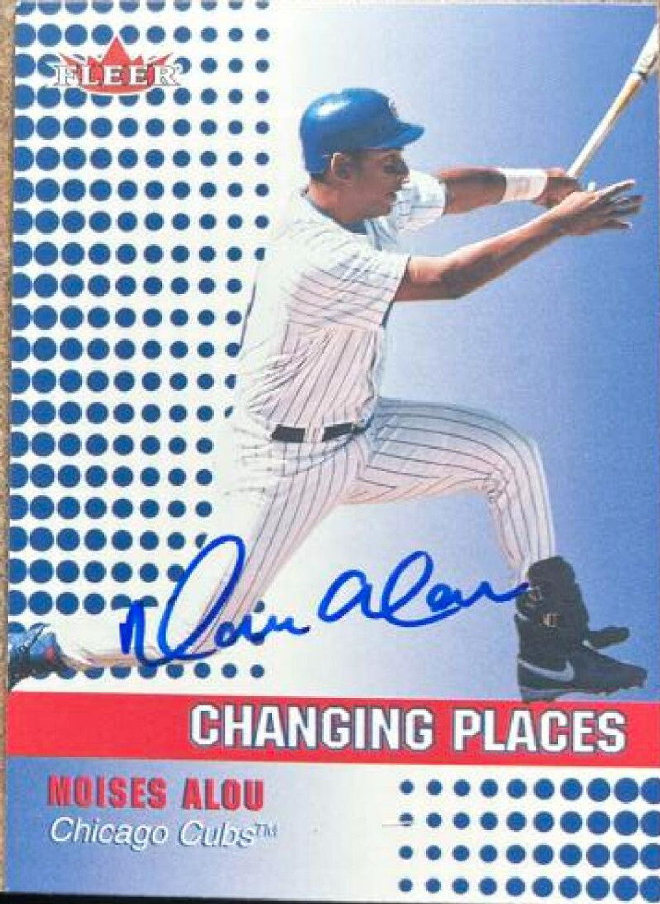 Moises Alou Signed 2002 Fleer Baseball Card - Chicago Cubs