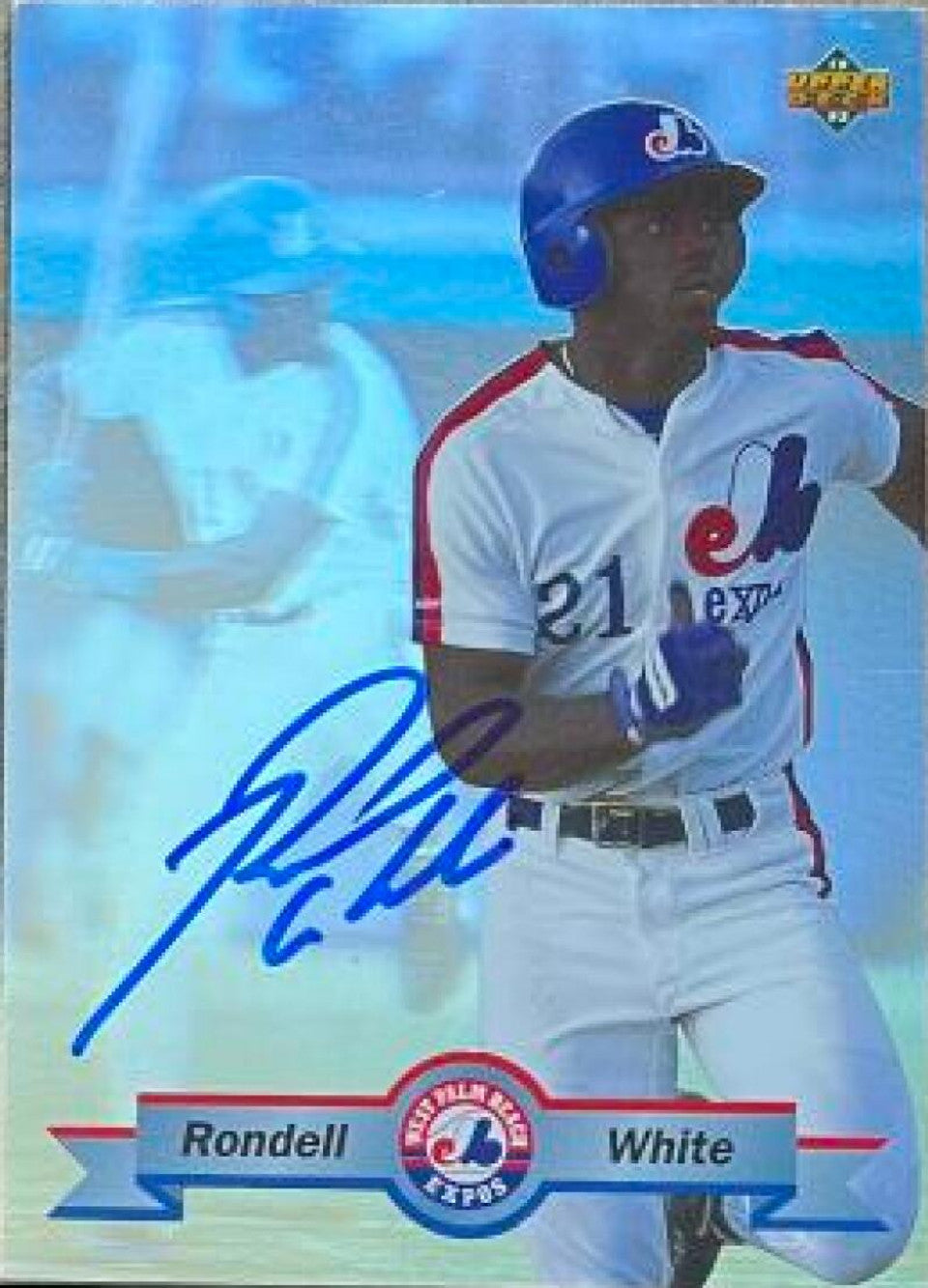 Rondell White Signed 1992 Upper Deck Minor League Holograms Baseball Card - Montreal Expos