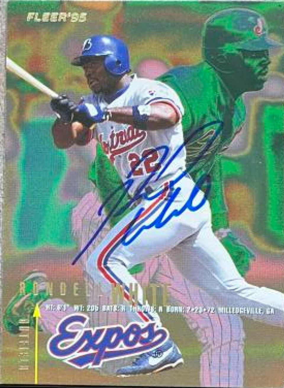 Rondell White Signed 1995 Fleer Baseball Card - Montreal Expos