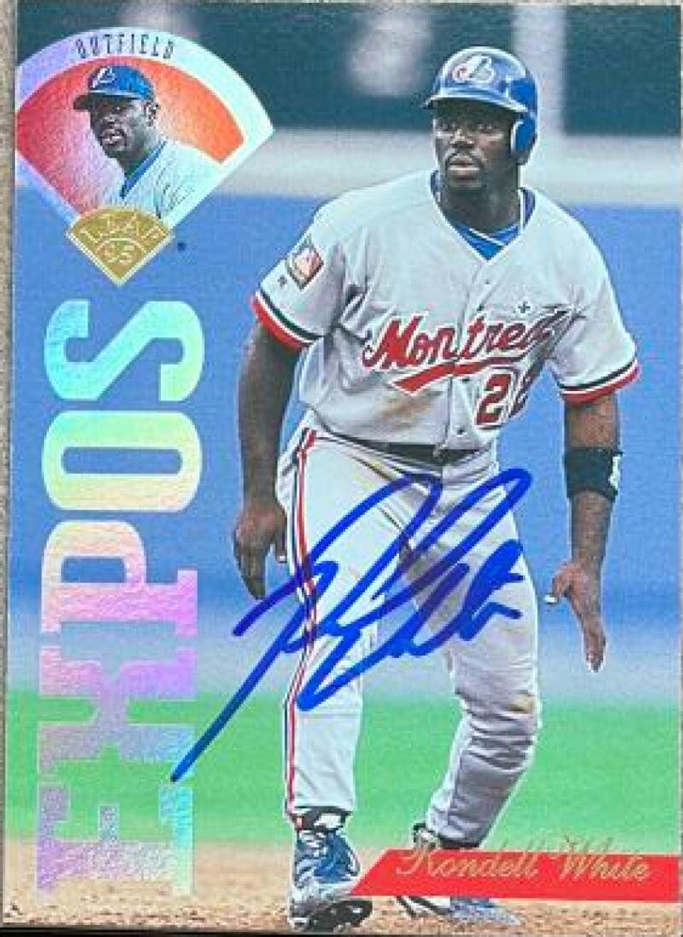 Rondell White Signed 1995 Leaf Baseball Card - Montreal Expos