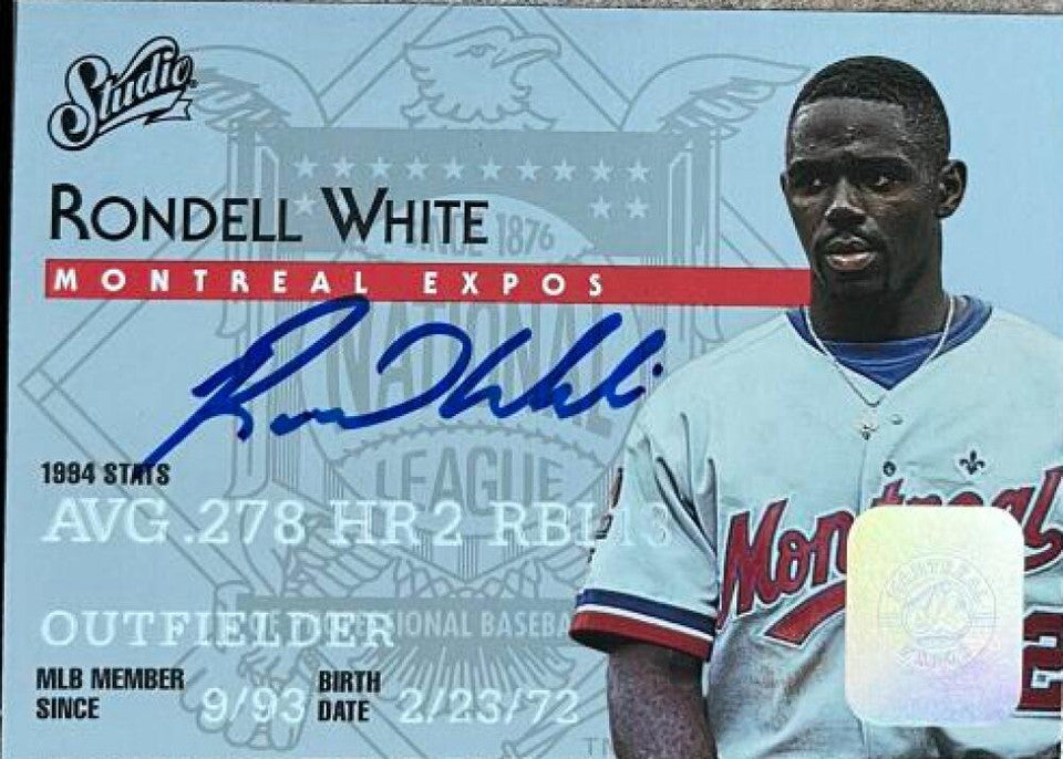 Rondell White Signed 1995 Studio Baseball Card - Montreal Expos