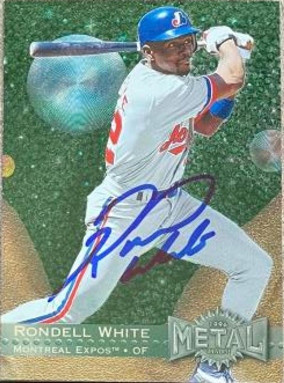 Rondell White Signed 1996 Metal Universe Baseball Card - Montreal Expos