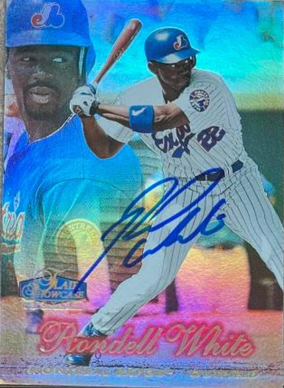 Rondell White Signed 1998 Flair Showcase Row 2 Baseball Card - Montreal Expos