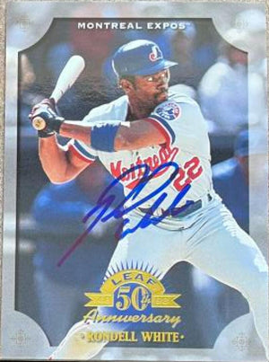 Rondell White Signed 1998 Leaf Baseball Card - Montreal Expos