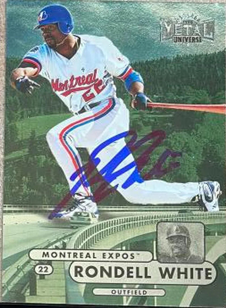 Rondell White Signed 1998 Metal Universe Baseball Card - Montreal Expos