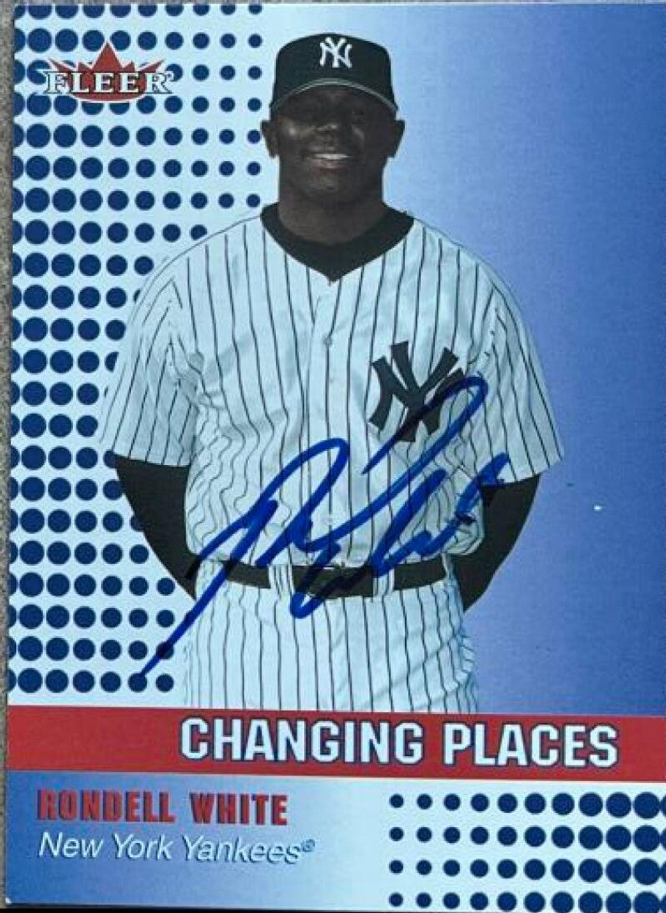 Rondell White Signed 2002 Fleer Baseball Card - New York Yankees