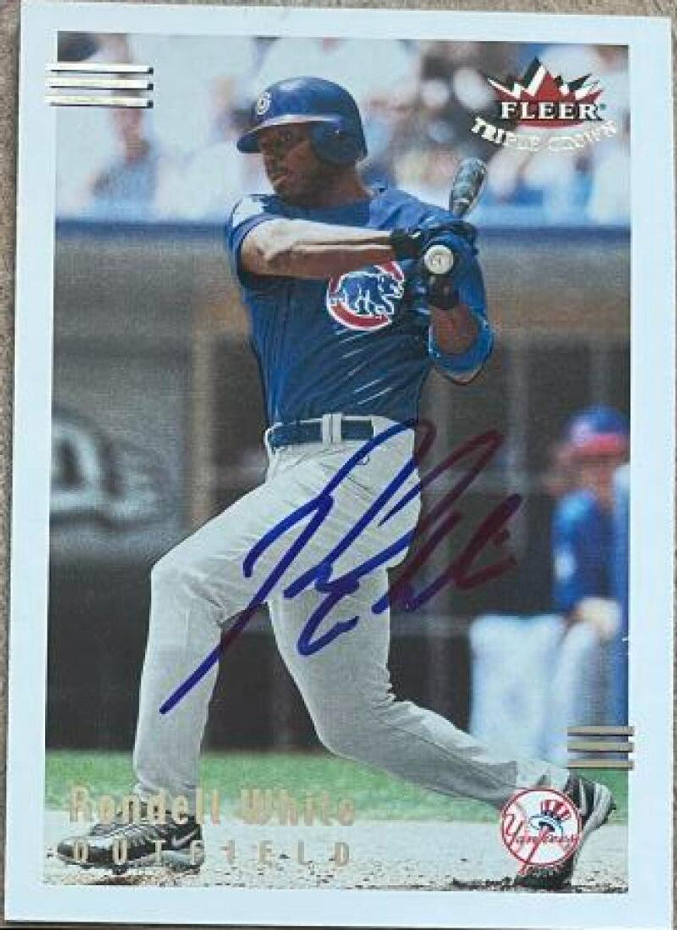 Rondell White Signed 2002 Fleer Triple Crown Baseball Card - Chicago Cubs