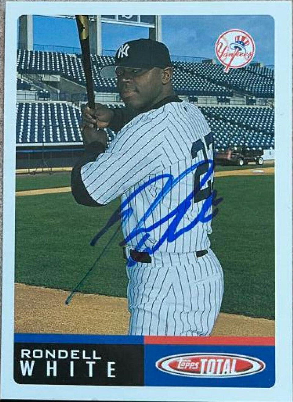 Rondell White Signed 2002 Topps Total Baseball Card - New York Yankees