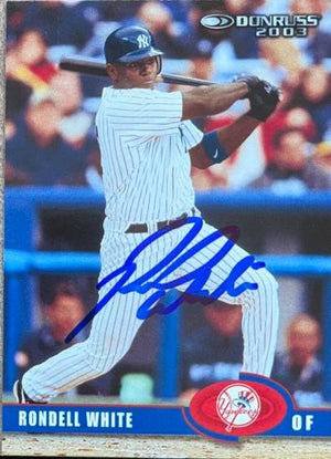 Rondell White Signed 2003 Donruss Baseball Card - New York Yankees