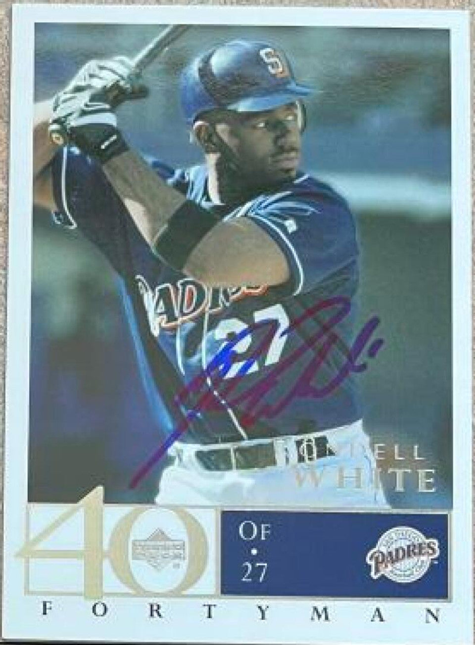 Rondell White Signed 2003 Upper Deck 40-Man Baseball Card - San Diego Padres