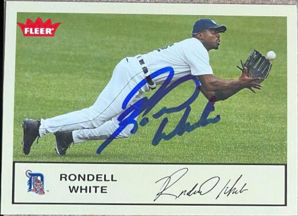 Rondell White Signed 2005 Fleer Tradition Baseball Card - Detroit Tigers