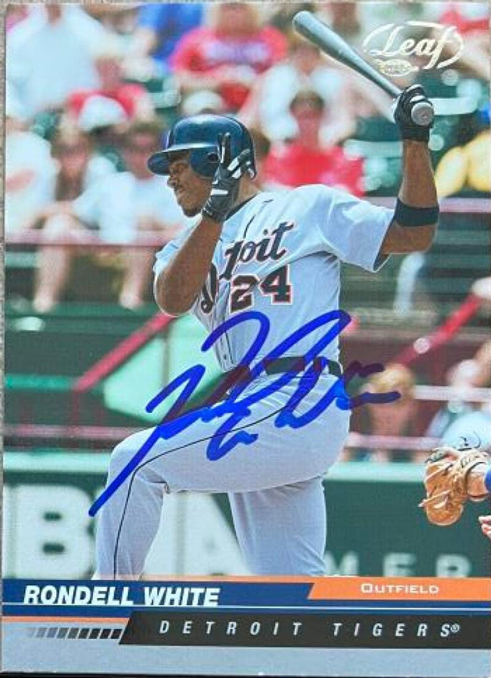 Rondell White Signed 2005 Leaf Baseball Card - Detroit Tigers