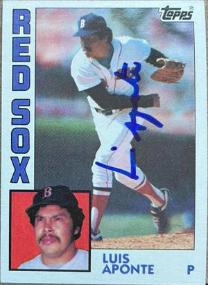 Luis Aponte Signed 1984 Topps Baseball Card - Boston Red Sox