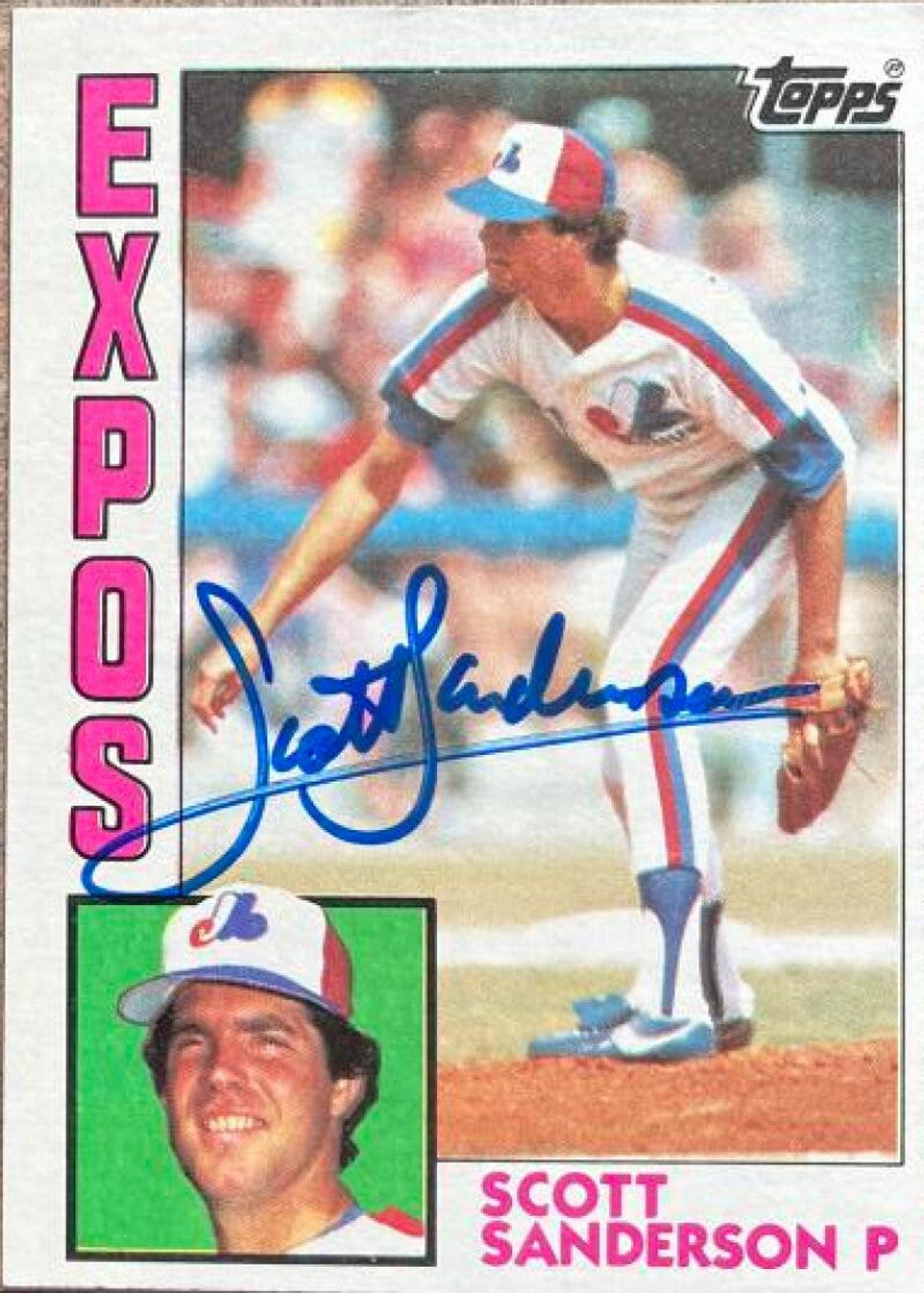 Scott Sanderson Signed 1984 Topps Baseball Card - Montreal Expos