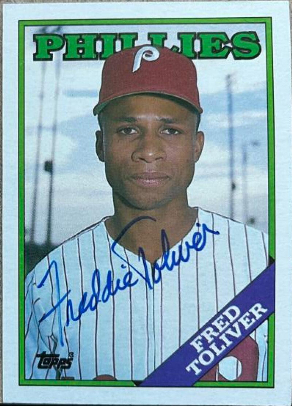 Fred Toliver Signed 1988 Topps Baseball Card - Philadelphia Phillies