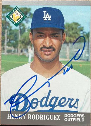 Henry Rodriguez Signed 1991 Fleer Ultra Baseball Card - Los Angeles Dodgers