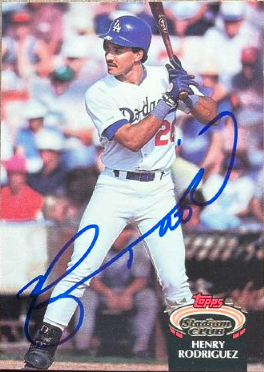 Henry Rodriguez Signed 1992 Stadium Club Baseball Card - Los Angeles Dodgers