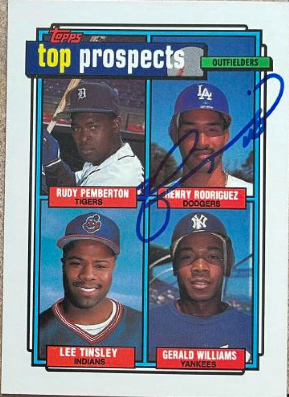 Henry Rodriguez Signed 1992 Topps Baseball Card - Los Angeles Dodgers