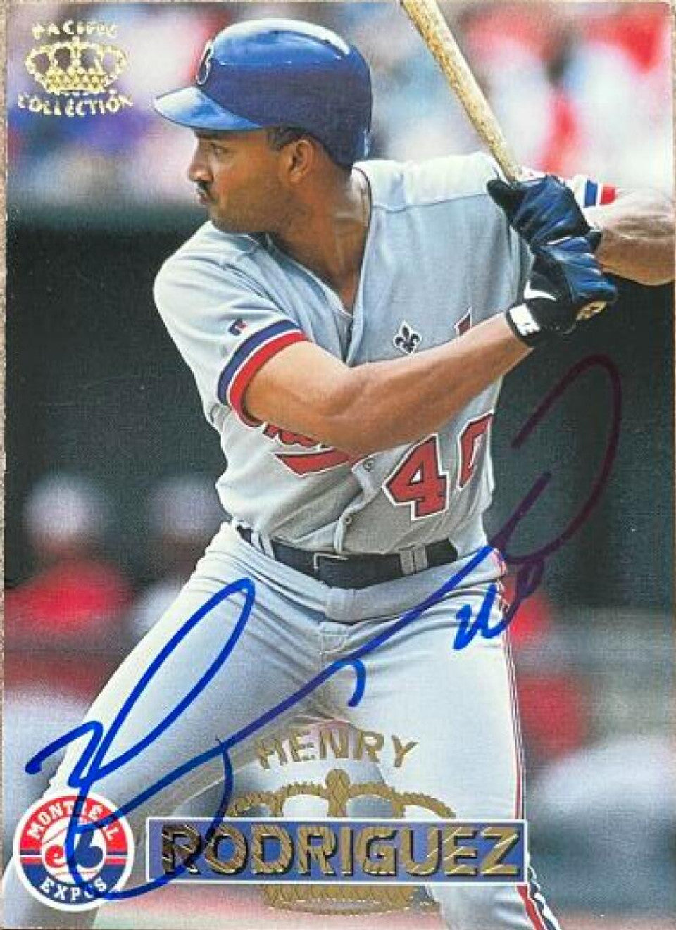 Henry Rodriguez Signed 1996 Pacific Crown Collection Baseball Card - Montreal Expos