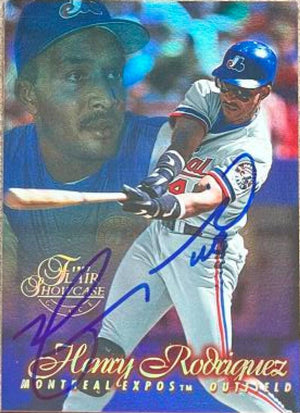 Henry Rodriguez Signed 1997 Flair Showcase Row 1 Baseball Card - Montreal Expos