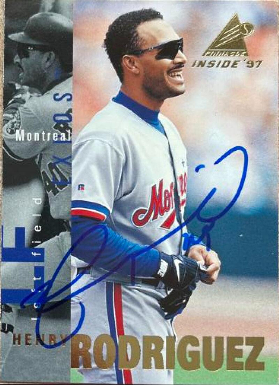 Henry Rodriguez Signed 1997 Pinnacle Inside Baseball Card - Montreal Expos