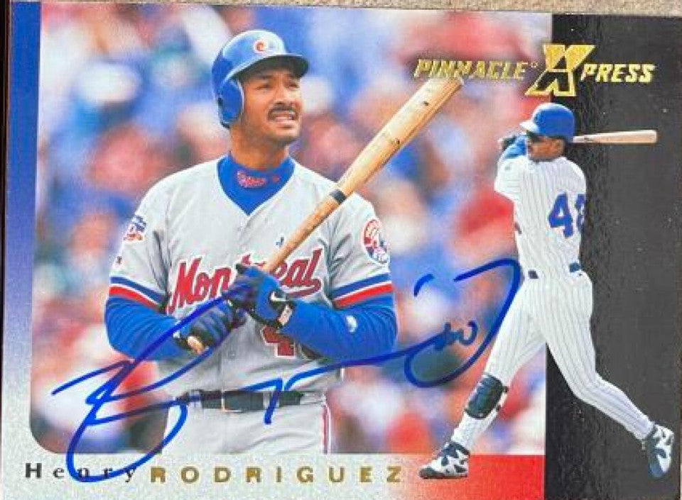 Henry Rodriguez Signed 1997 Pinnacle X-Press Baseball Card - Montreal Expos