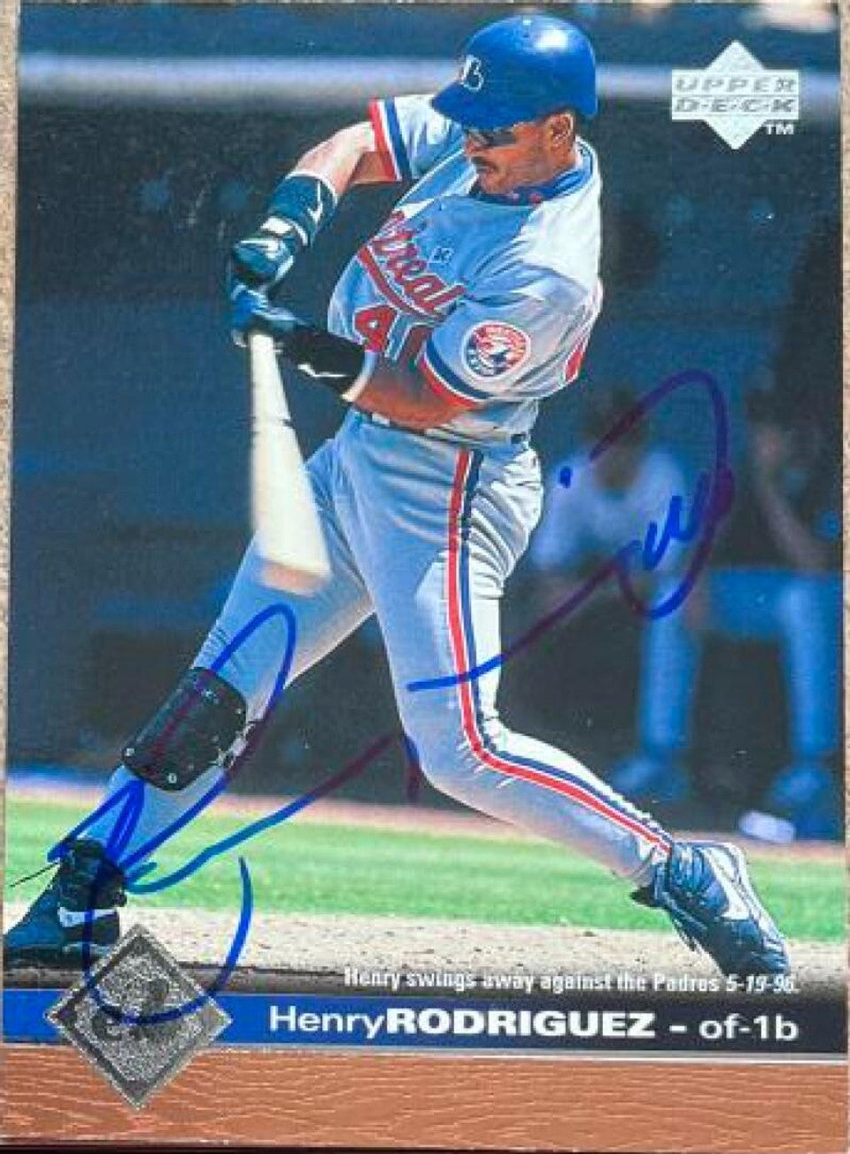 Henry Rodriguez Signed 1997 Upper Deck Baseball Card - Montreal Expos