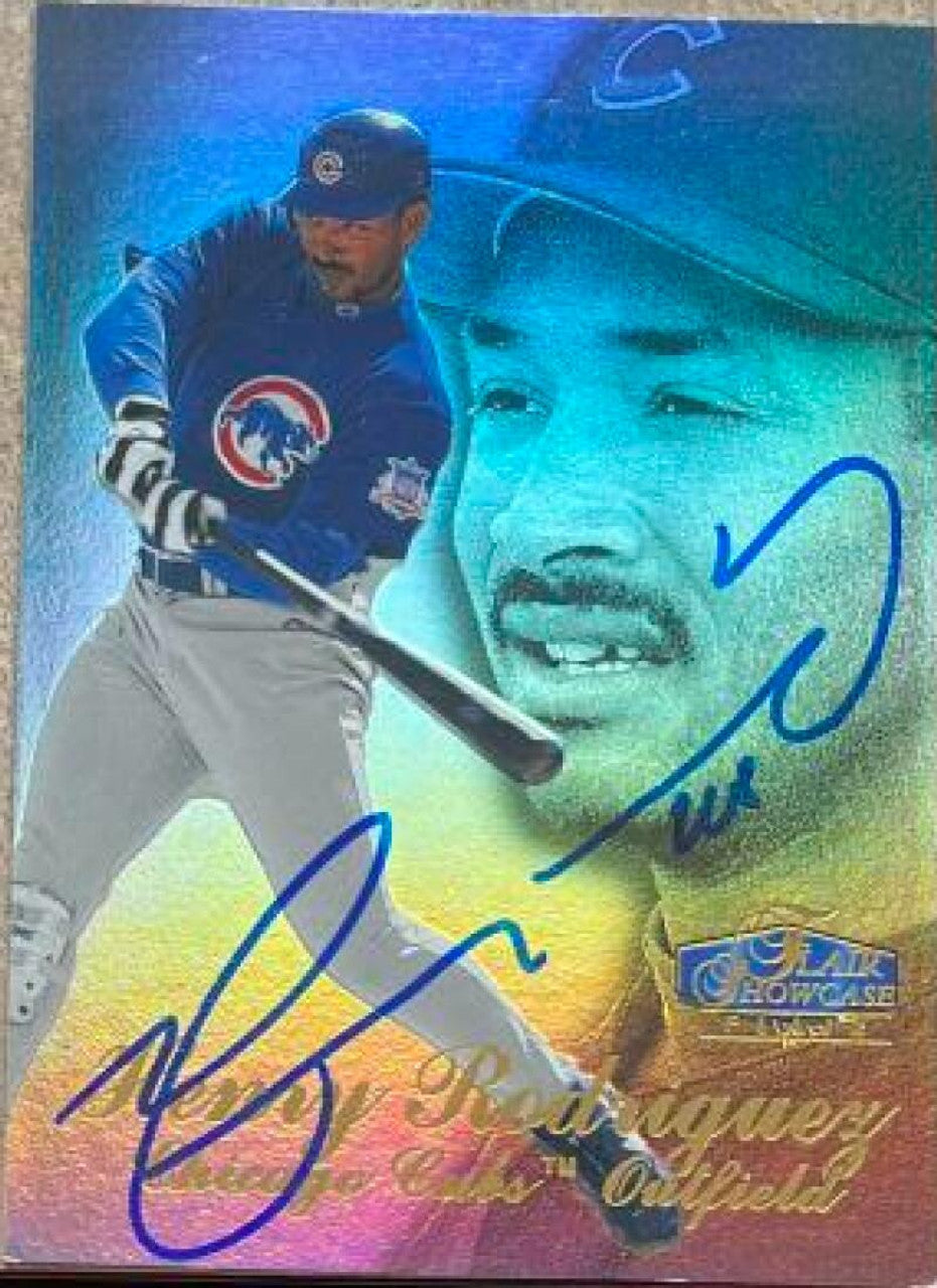 Henry Rodriguez Signed 1998 Flair Showcase Baseball Card - Chicago Cubs