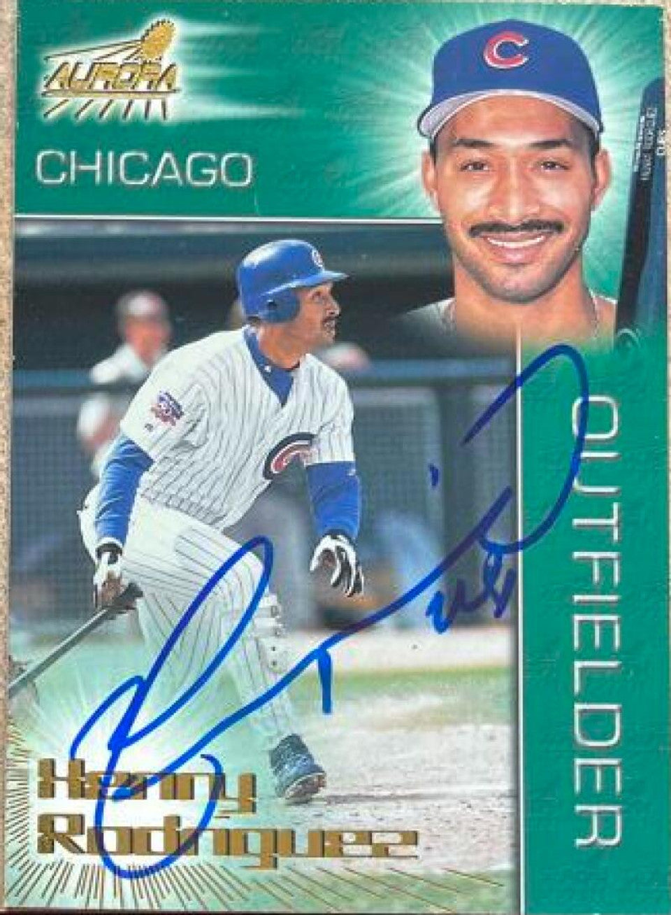 Henry Rodriguez Signed 1998 Pacific Aurora Baseball Card - Chicago Cubs