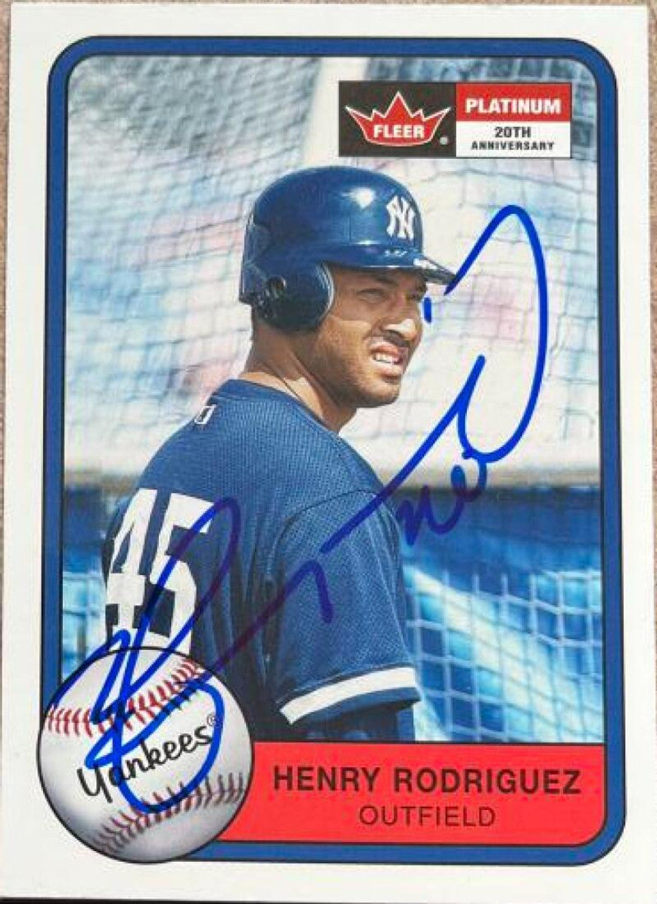 Henry Rodriguez Signed 2001 Fleer Platinum Baseball Card - New York Yankees