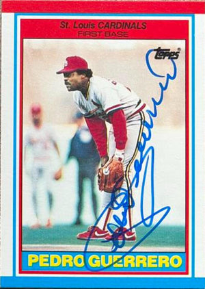 Pedro Guerrero Signed 1989 Topps UK Mini Baseball Card - St Louis Cardinals