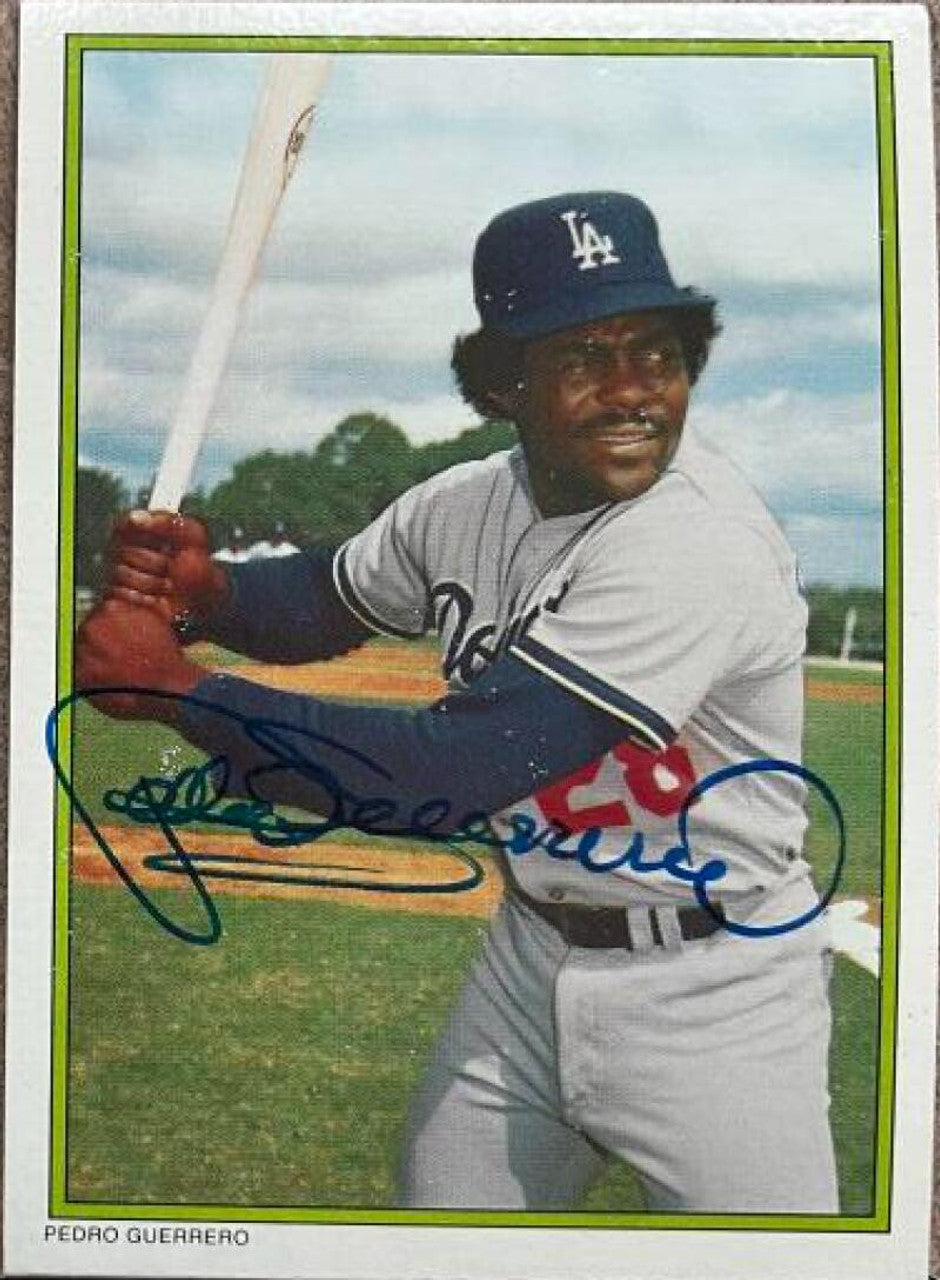 Pedro Guerrero Signed 1986 Topps All-Star Glossy Baseball Card - Los Angeles Dodgers