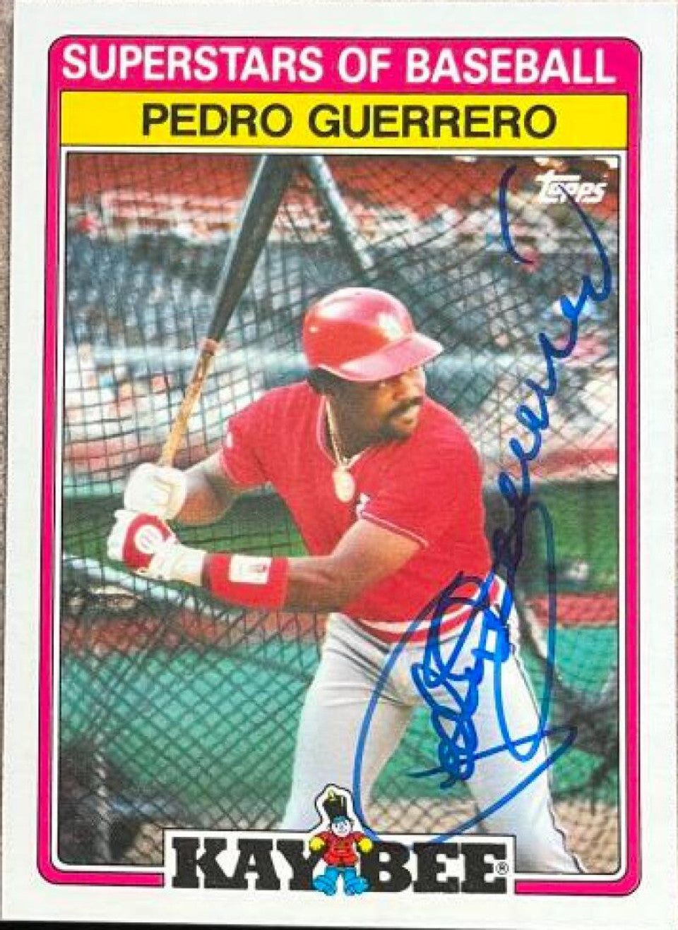 Pedro Guerrero Signed 1989 Topps Kay-Bee Superstars Baseball Card - St Louis Cardinals