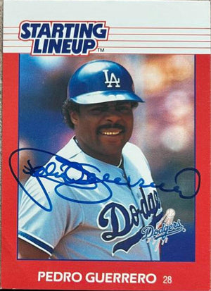 Pedro Guerrero Signed 1988 Kenner Starting Lineup Baseball Card - Los Angeles Dodgers