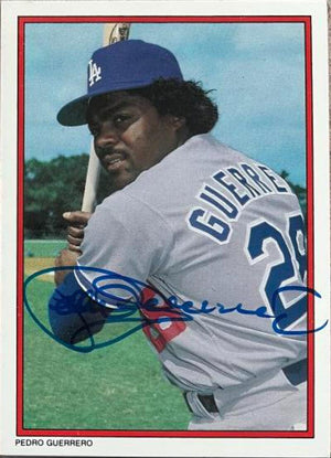 Pedro Guerrero Signed 1984 Topps All-Star Glossy Baseball Card - Los Angeles Dodgers