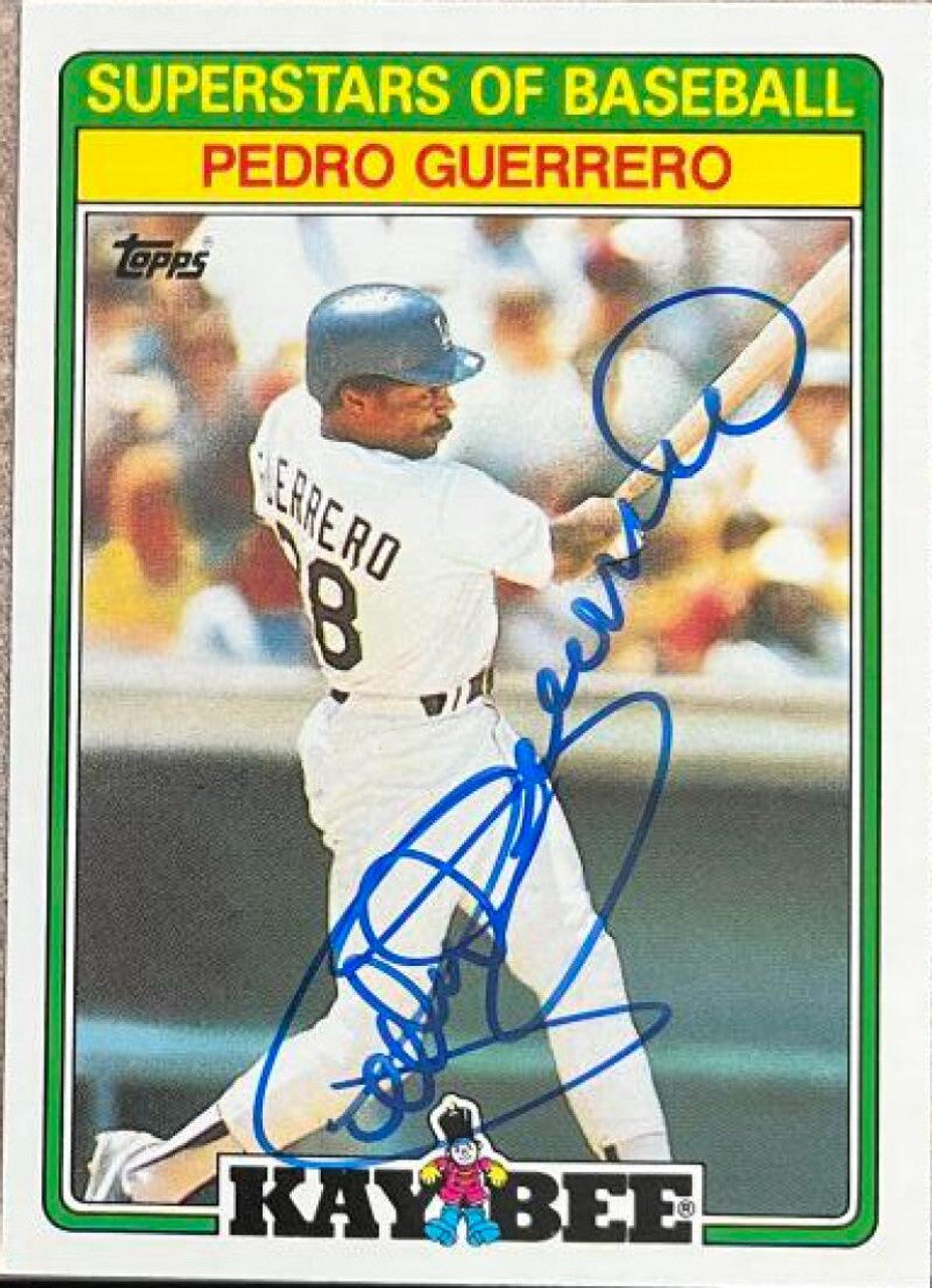 Pedro Guerrero Signed 1988 Topps Kay-Bee Superstars Baseball Card - Los Angeles Dodgers