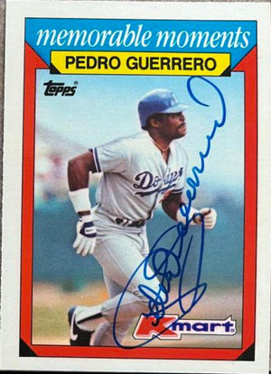 Pedro Guerrero Signed 1988 Topps Kmart Memorable Moments Baseball Card - Los Angeles Dodgers