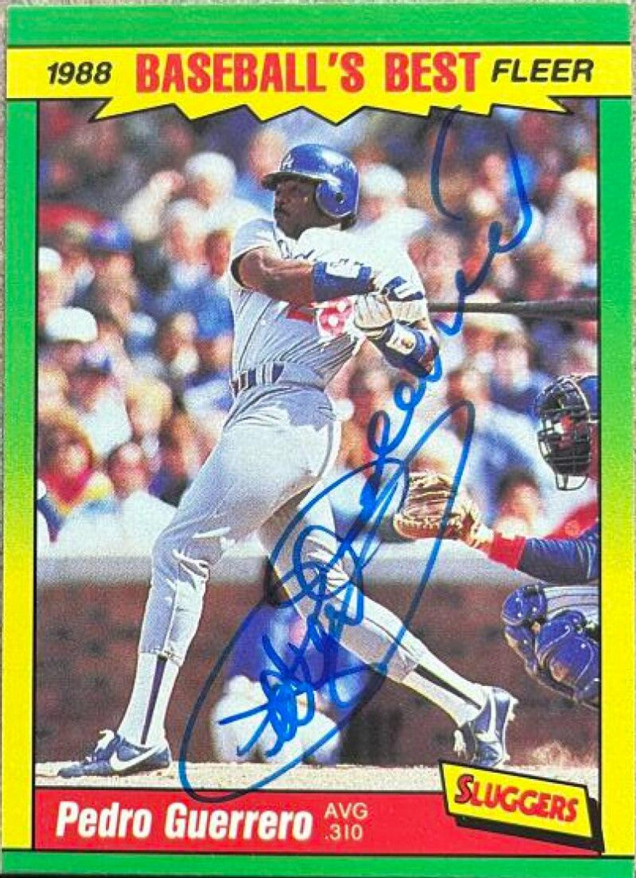 Pedro Guerrero Signed 1988 Fleer Best Sluggers Baseball Card - Los Angeles Dodgers