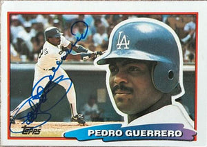 Pedro Guerrero Signed 1988 Topps Big Baseball Card - Los Angeles Dodgers