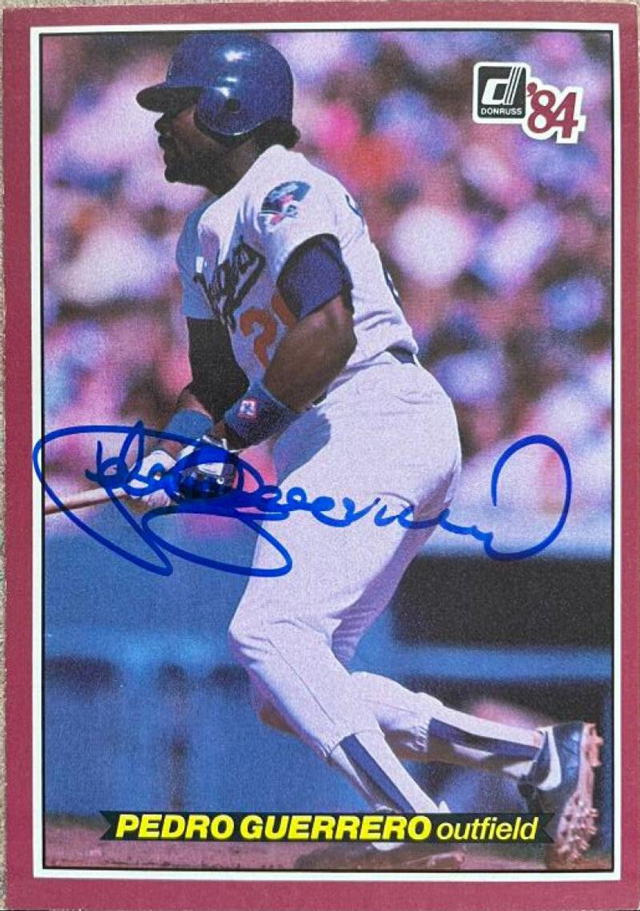 Pedro Guerrero Signed 1984 Donruss Action All-Stars Baseball Card - Los Angeles Dodgers