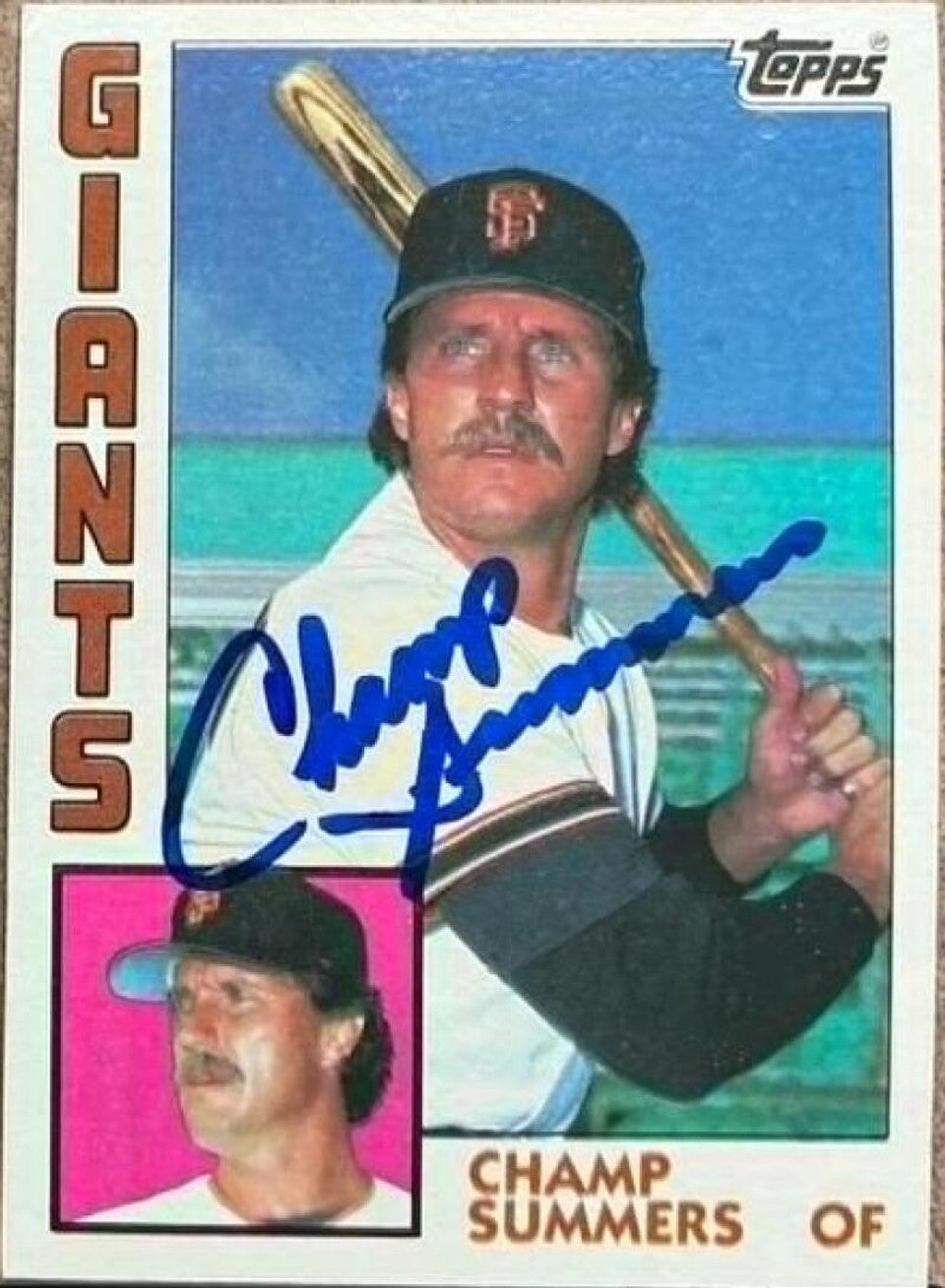 チャンプ・サマーズ サイン入り 1984 Topps ベースボールカード - サンフランシスコ・ジャイアンツ